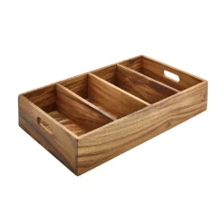 Acacia Wood 4 Bestikindsats med rum