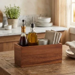 Acacia Wood Table Caddy 23 x 10 x 10 cm