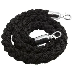 Afspærringsreb - Sort / Stål 1,5 m (L)
