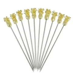 Ananas Garnish Drinkspind PK10 - Guld