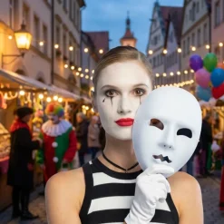 Ansigtsmaske Mime hvid