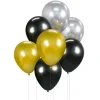 Ballonbuket- Guld sølv sort / 7 stk