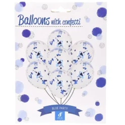 Balloner med konfetti blå 8 stk