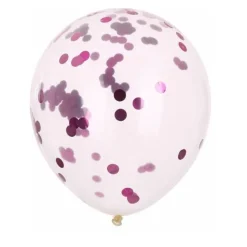 Balloner med konfetti pink 8 stk
