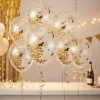 Balloner med konfetti 8 stk guld