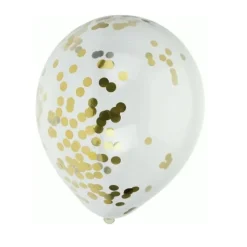 Balloner med konfetti 8 stk guld