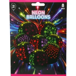 Balloner neon sæt med 8 stk.