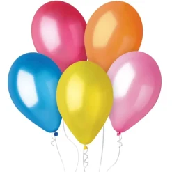 Ballon GM110 metal 12" flerfarvet 100 stk.