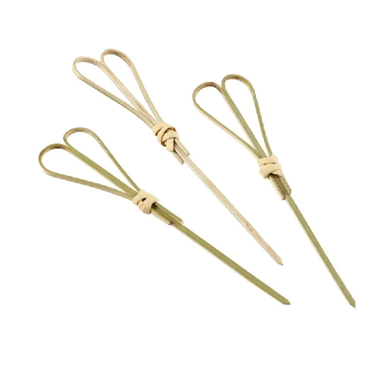 Bamboo Heart Shape Træspyd med løkke 12 cm (100 stk)