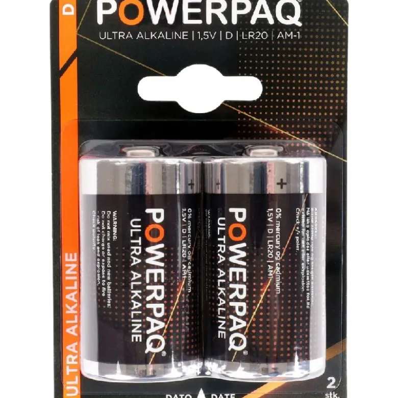 Batterier | Ultra alkaline D | PowerPaq