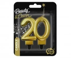 B&C nummerlys - 20 guldmetallic 80 cm