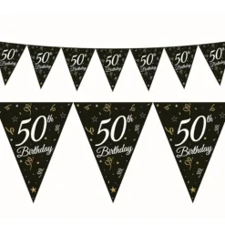 Beauty&Charm papirguirlande med flag "50" 28 x 270 cm
