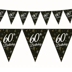 Beauty&Charm papirguirlande med flag "60" 28 x 270 cm