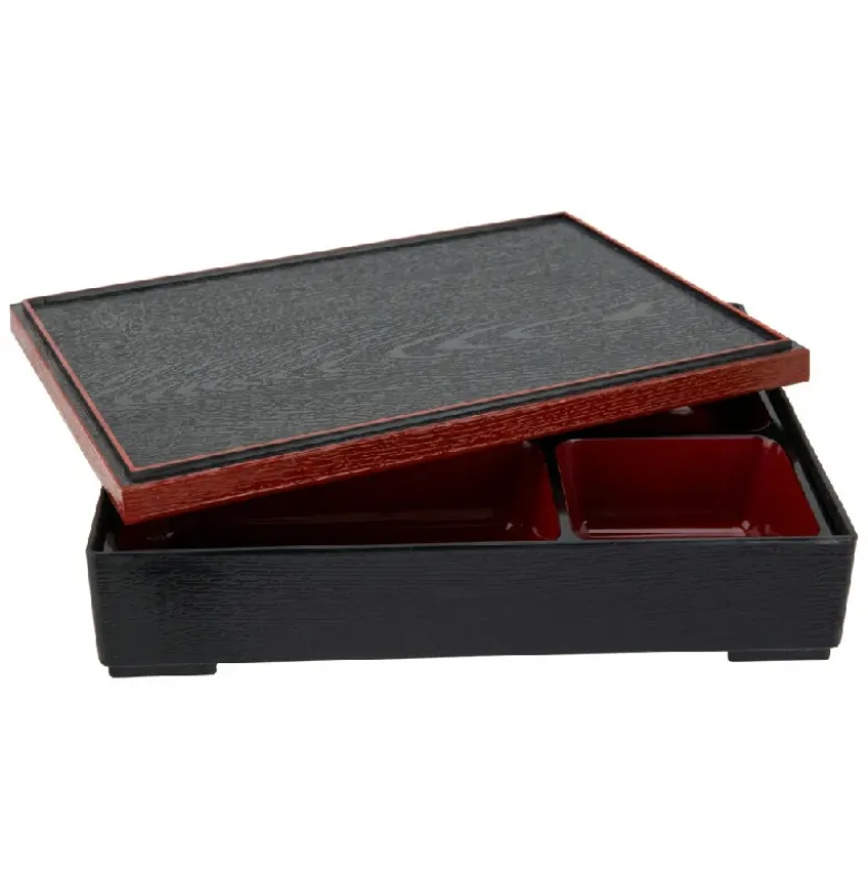 Bento Box Sort/Rød 27x21x6cm