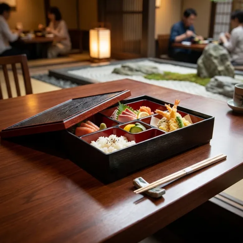 Bento Box Sort/Rød 27x21x6cm