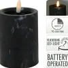 Bloklys sort marmor 3D flame Ø: 7,5 x 10 cm