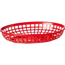 Burgerbakker Rød Plast 6 stk 23x14 cm