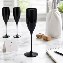 Champagne glas sort 15 cl