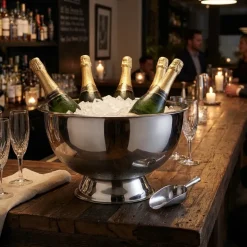 Champagnekøler på fod Rustfrit stål Ø40cm