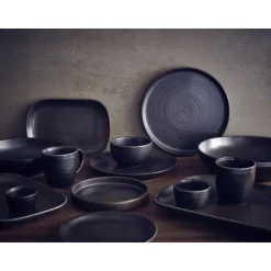 Cinder Sort Coupe Tallerken 24cm - Terra