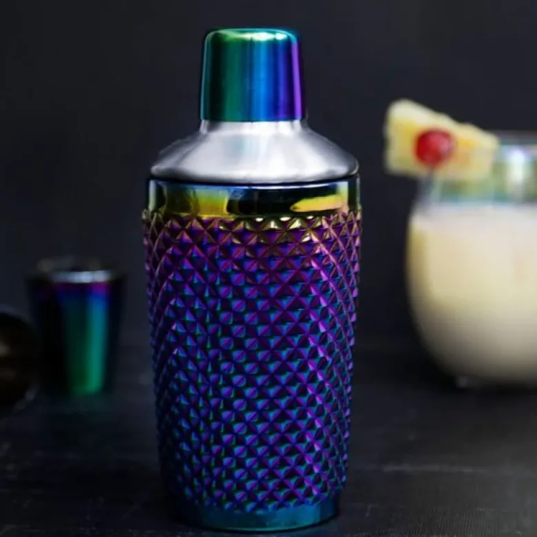 Cocktail shaker 300ml regnbue glas Barcraft