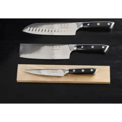 Damascus by Hâws Santoku, Grøntsag & Utility Knivsæt