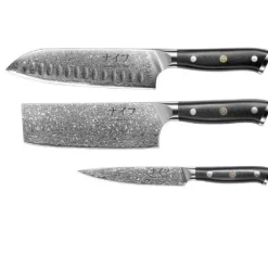 Damascus by Hâws Santoku, Grøntsag & Utility Knivsæt