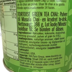 David Rio Tortoise Green Tea Chai 1,816 kg.