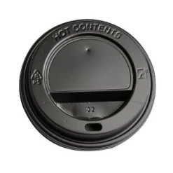 Drikkelåg Plast sort Ø90xH20mm Til Kaffebæger 100 stk