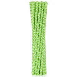Drikkepapirsugerør limegrøn chevron 6x197 mm / 12 stk