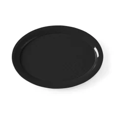 Fastfoodbakke polypropylen sort oval 265x195 mm PP