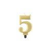 Fødselsdagslys B&C tal 5 metallisk guld 8.0 cm