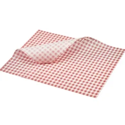 Fedttæt Papir Ternet Rød 35 x 25cm - 1000 stk.