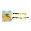 Flagline med teksten "Happy Birthday"
