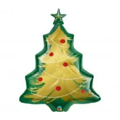 Folieballon 101cm QL SHP Juletræ guld