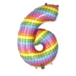 Folieballon FX "Nummer 6" POP IT 69 cm
