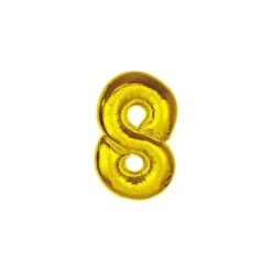 Folieballon Smart nummer 8 guld 92 cm