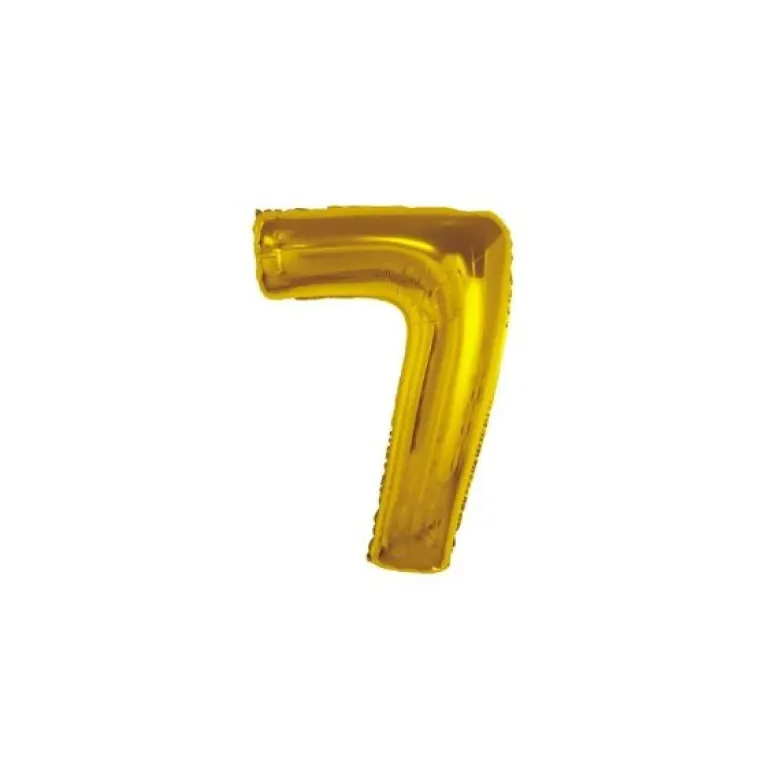 Folieballon Smart nummer 7 guld 92 cm