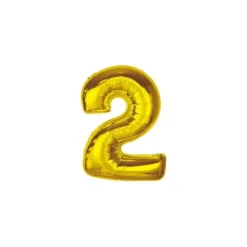 Folieballon Smart nummer 2 guld 92 cm
