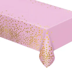Foliedug B&C med guld prikker lyserød 137x183 cm