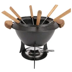 Fonduesæt i støbejern Ø23 cm inkl. 6 gafler