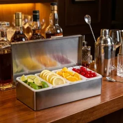 Frugt dispenser stål - 4 rum