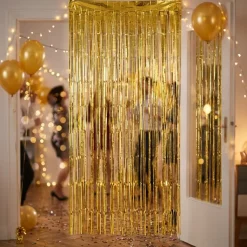 Frynsedørgardin guld 90x240 cm