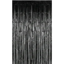 Frynsedørgardin sort 90x240 cm