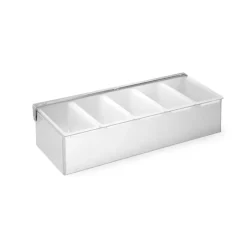 Garnitureholder med 5 beholdere rustfrit stål HDPE