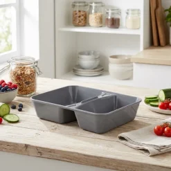 Genanvendelig Madkasse Grå - Polycarbonat 1335 ml u. Låg