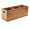 GenWare Acacia Wood Bestikboks med 3 rum