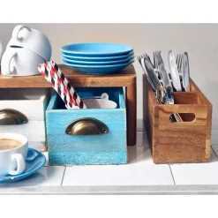 GenWare Acacia Wood Bestikboks med 3 rum