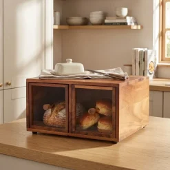 GenWare Acacia Wood Dobbelt Brødkasse