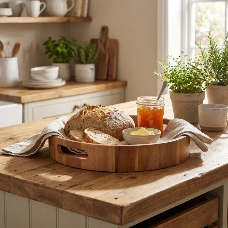 GenWare Acacia Wood Rund serveringsbakke 30 cm